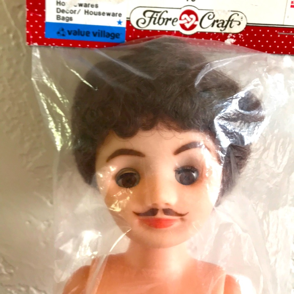 Mustached Vintage Fibre Craft 16" Male Fashion Doll No #3177-03 Collectible 1988